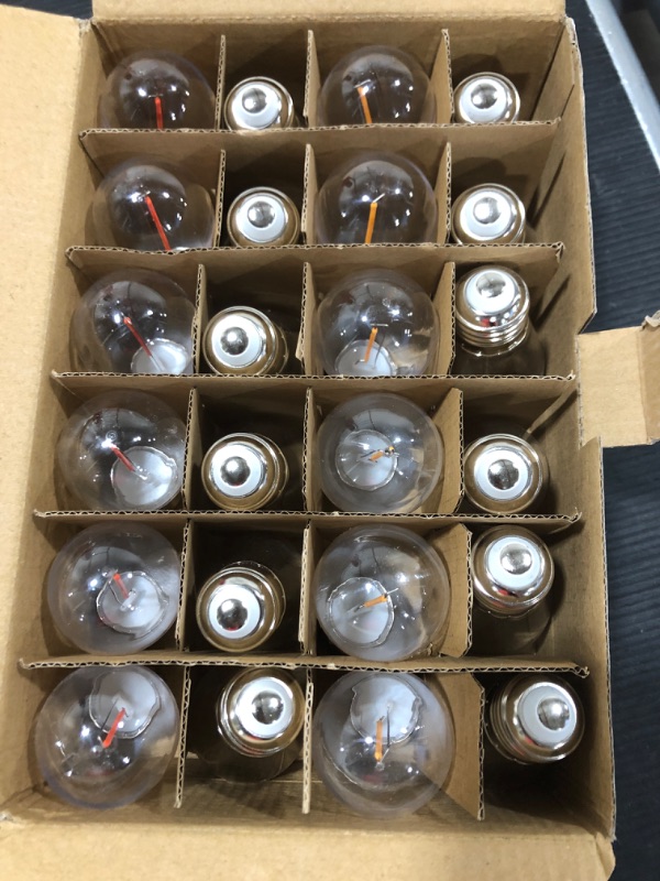 Photo 2 of 24-Pack Shatterproof and Waterproof S14 Colored Replacement LED Light Bulbs