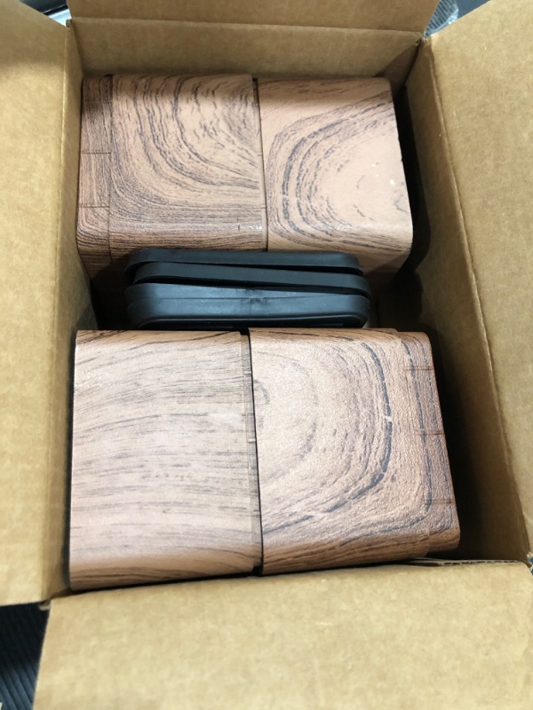 Photo 1 of BSTD-Home 3 Inch Wood Bed Risers Furniture Risers Heavy Duty Wood Furniture Bed Frame risers Lifter 4 Pack Square Stackable