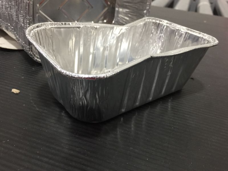 Photo 2 of 50 Pack 1Lb mini Loaf Pans Heavy Duty Disposable Aluminum Foil Bread Tins Standard Size - 6" X 3.5" X 2.5" Oven Safe Sturdy Small Bread Tin Pans-1 Pound Loaf Pans