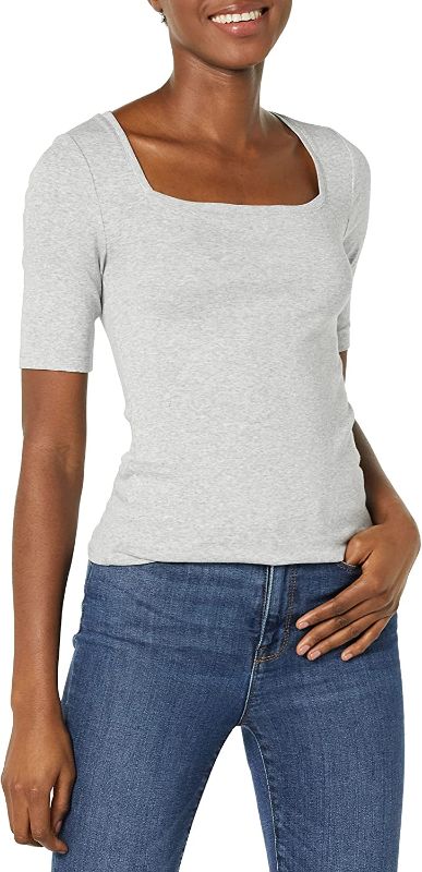 Photo 1 of Amazon Essentials Women's Slim-Fit Half Sleeve Square Neck T-Shirt Size M 