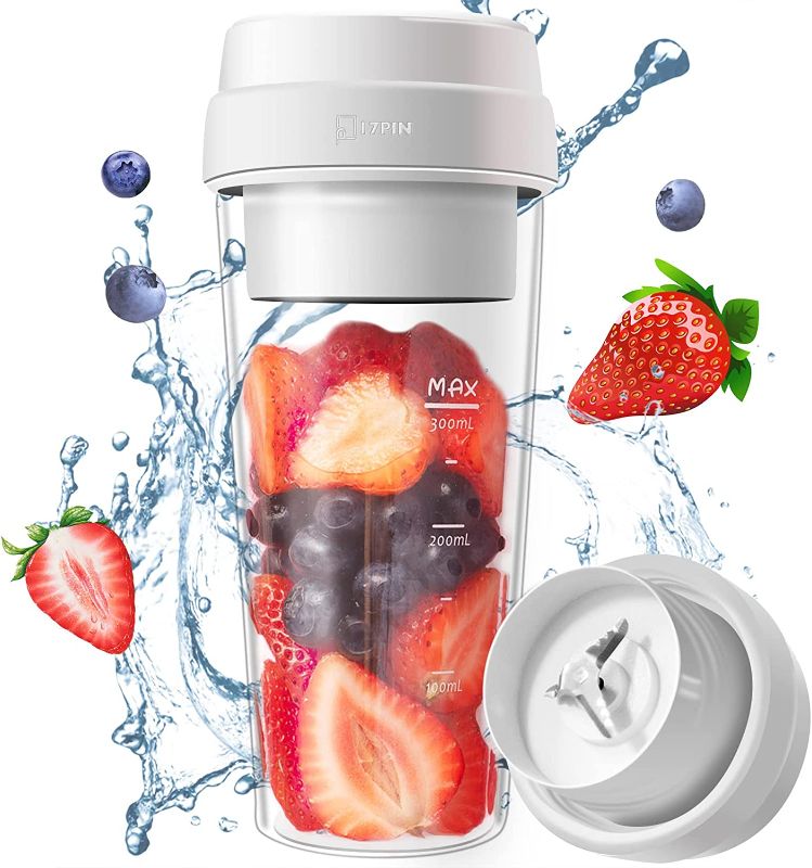 Photo 1 of 17PinHut Portable Blender, Personal Blender, With USB Magnetic contact charging, 14 oz Smoothie Blender, Made with high borosilicate glass Material Portable Juicer, Anti-silp Rubber Base, One-handed Drinking Mini Blender for Shakes and Smoothies
