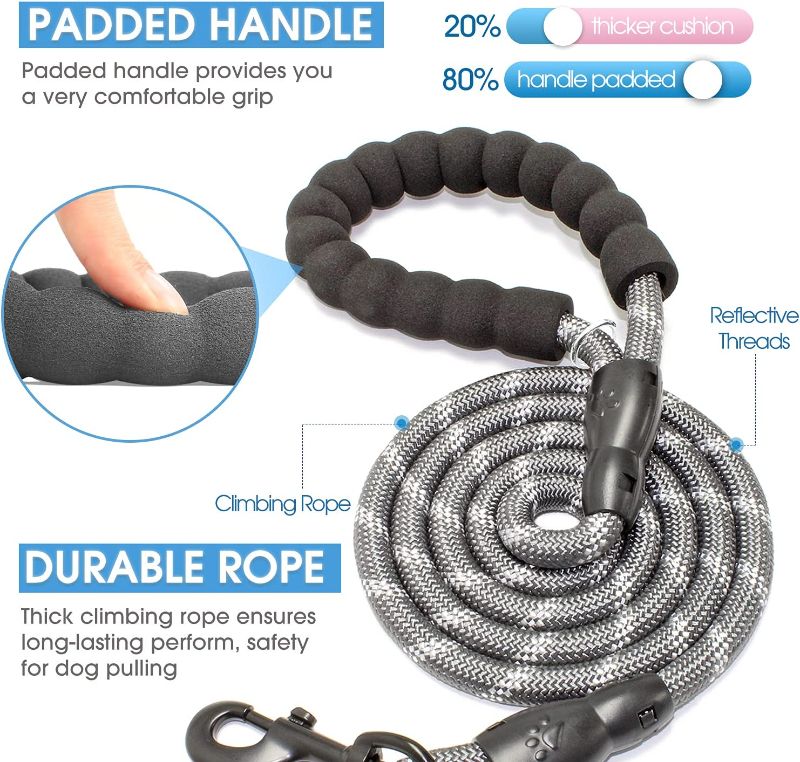 Photo 1 of BAAPET 2/4/5/6 FT Strong Dog Leash with Comfortable Padded Handle and Highly Reflective Threads for Small Medium and Large Dogs