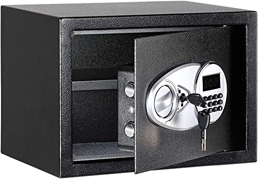 Photo 1 of Amazon Basics Steel, Security Safe Lock Box, Black