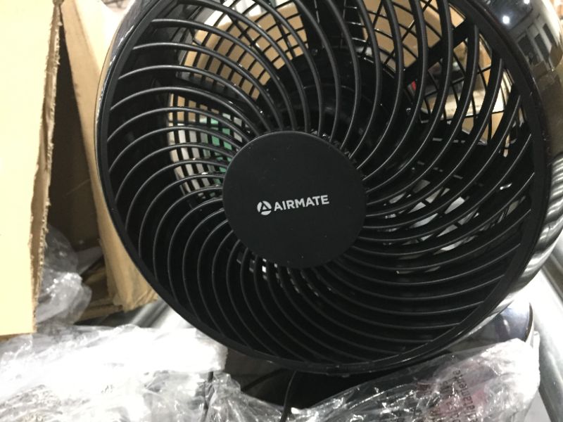 Photo 2 of AIRMATE Air Circulator Fan with 10 Speeds, 120° Oscillating Table Fan with Remote, 12in Desk Fan with DC Powerful Airflow, Silent Vortex Fan 30dB Noise, Portable Desktop Cold Air Fan for Bedroom, Home, Whole Room [Black]
