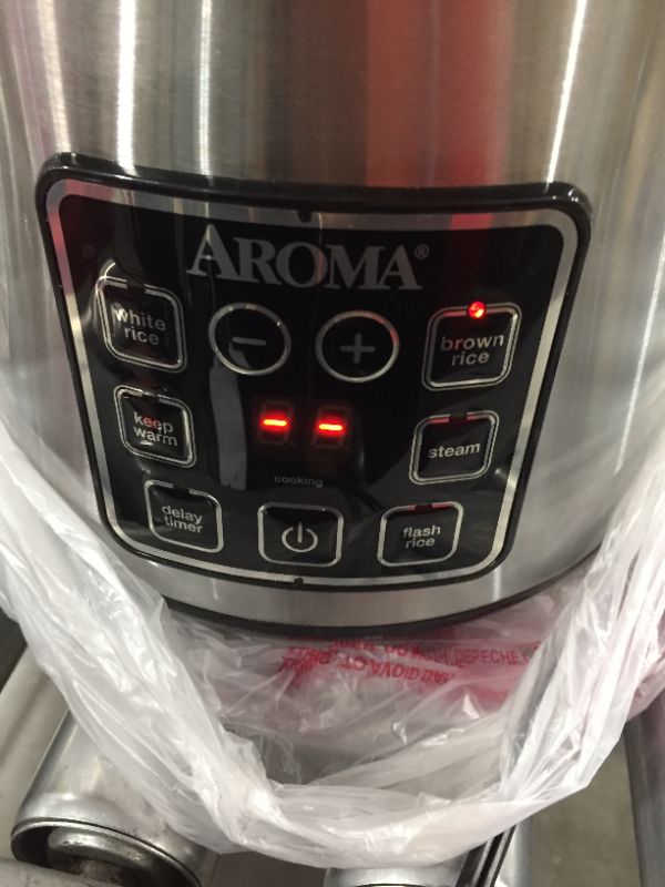 Photo 1 of Aroma Digital Rice Cooker and Food Steamer, Silver, 8 Cup
