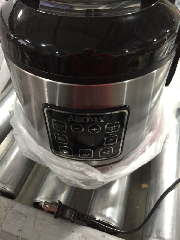 Photo 1 of Aroma Digital Rice Cooker and Food Steamer, Silver, 8 Cup