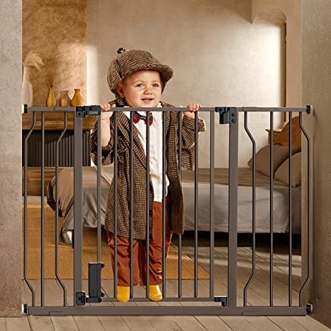 Photo 1 of Ciays 29.5” to 33.5”/45.3”/57.1” Baby Gate, 30-in Height Extra Wide Dog Gate for Stairs, Doorways and House, Auto-Close Safety Metal Pet Gate for Dogs, Easy Walk Thru Pressure Mounted
