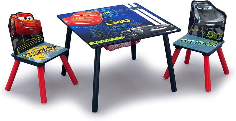 Photo 1 of Delta Children Kids Table and Chair Set With Storage (2 Chairs Included) - Ideal for Arts & Crafts, Snack Time, Homeschooling, Homework & More, Disney/Pixar Cars
