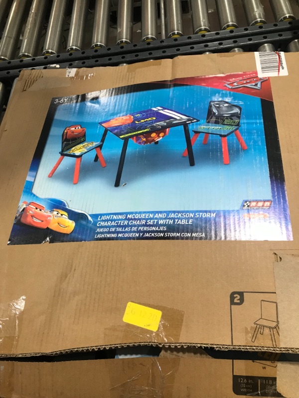 Photo 3 of Delta Children Kids Table and Chair Set With Storage (2 Chairs Included) - Ideal for Arts & Crafts, Snack Time, Homeschooling, Homework & More, Disney/Pixar Cars
