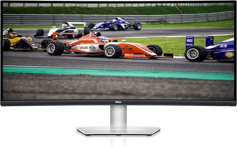 Photo 1 of Dell S3422DW - 34-inch WQHD 21:9 Curved Monitor, 3440 x 1440 at 100Hz, 1800R, Built-in Dual 5W Speakers, 4ms Grey-to-Grey Response Time (Extreme Mode), 16.7 Million Colors, Silver
