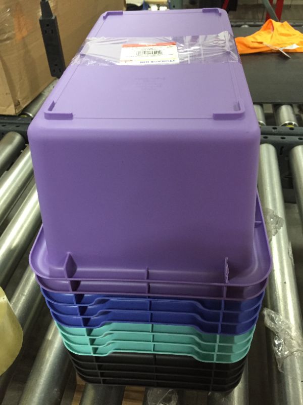 Photo 1 of 12pk of multi colored storage bins