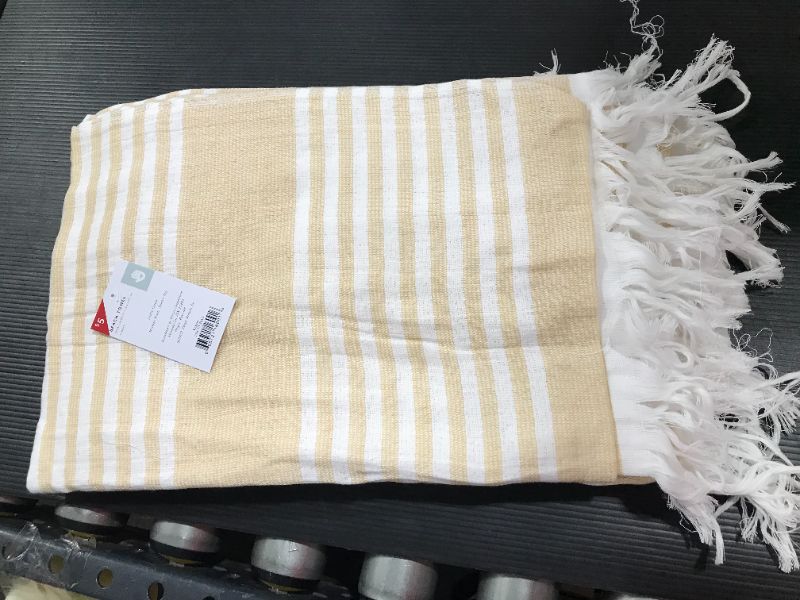 Photo 2 of 28in x 58in Yellow Striped Beach Towel 2 pack ---3 pack
