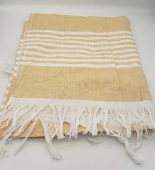 Photo 1 of 28in x 58in Yellow Striped Beach Towel 2 pack ---3 pack
