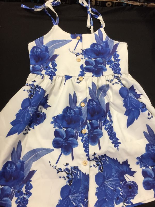 Photo 1 of 1-5T Toddler Kids Girls Summer Dress Sling Blue Floral Casual Dress Pattern Girls Party Dress Sleeveless
SIZE 4-5T 