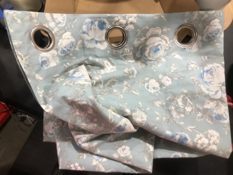 Photo 1 of Blue Floral Blackout Panel 