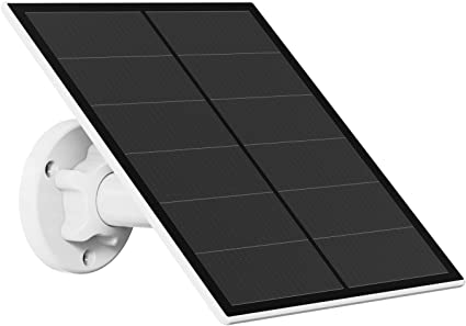 Photo 1 of 5W Solar Panel for Wireless Outdoor Security Camera Compatible with Rechargeable Battery Powered Surveillance Cam, Continuous Solar Power for Camera, Not Compatible with Arlo Ring Blink Camera
