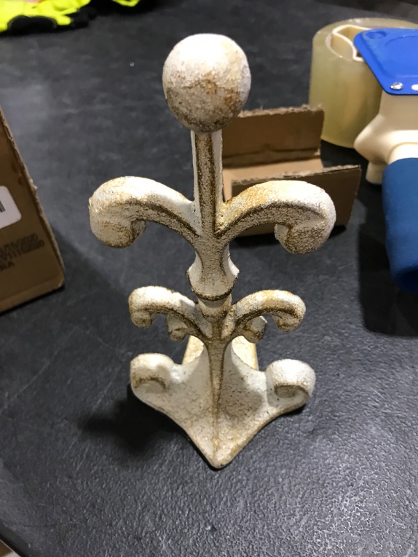 Photo 2 of Fleur De Lis Cast Iron Door Stop Decorative Door Stopper Wedge with Padded Anti-Scratch Felt Bottom Vintage Design 4x3.5x7.5"