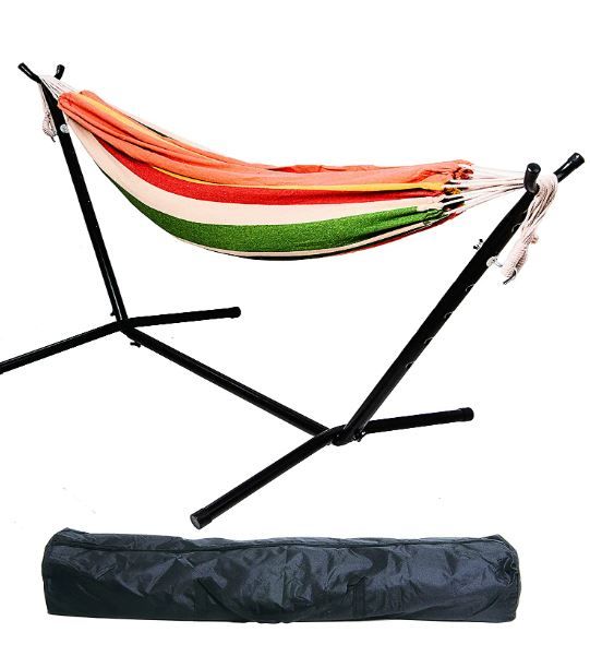 Photo 1 of BalanceFrom Double Hammock with Space Saving Steel Stand and Portable Carrying Case, 450-Pound Capacity