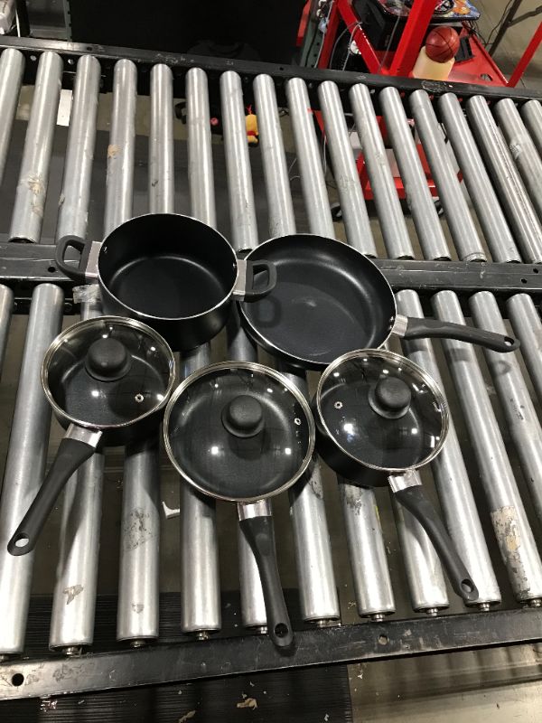 Photo 2 of Amazon Basics Non-Stick Cookware Set, Pots and Pans - 8-Piece Set