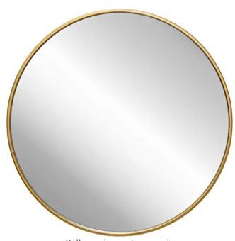 Photo 1 of Gold Circle Wall Mirror 24 Inch Round Wall Mirror for Entryways, Washrooms, Living Rooms and More (Gold, 24")