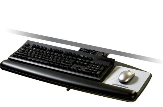 Photo 1 of 3M Lever-Adjust Keyboard Tray with Standard Platform, 21-3/4 Inch Track (AKT70LE),Black