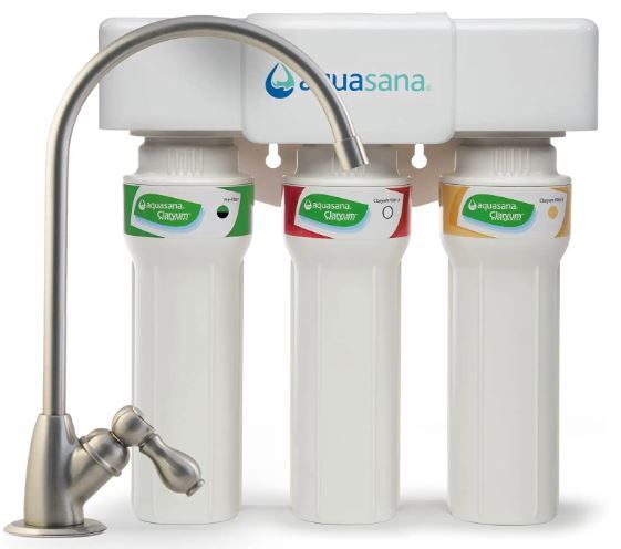Photo 1 of Aquasana 3-Stage Max Flow Claryum Under Sink Water Filter System - Kitchen Counter Claryum Filtration - Filters 99% Of Chlorine - Brushed Nickel Faucet - AQ-5300+.55 , White
Visit the Aquasana Store