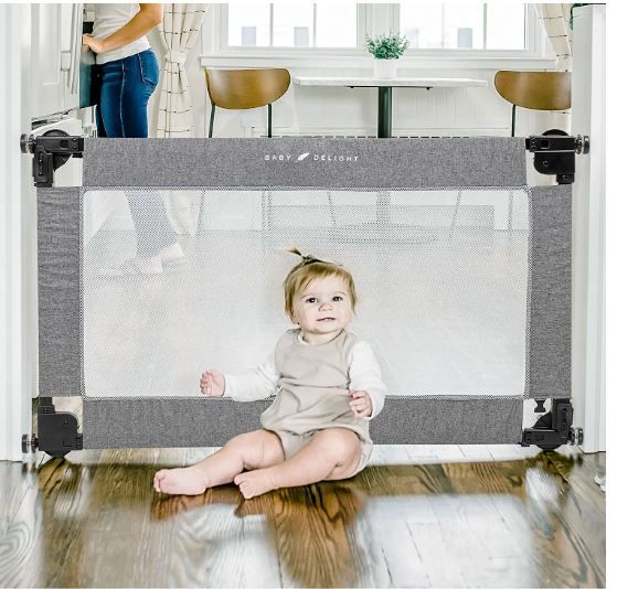 Photo 1 of Baby Delight Go with Me Portable Mesh Baby Gate | Span 36-60" Expandable Folding Gate | Pressure Mounted | Charcoal Tweed