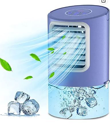 Photo 1 of Portable Air Conditioner, Personal Evaporative Air Cooler, Small Space 3 Speeds Portable AC with Timing, Desktop Humidifier Misting Cooling Fan for Room, Office, Dorm