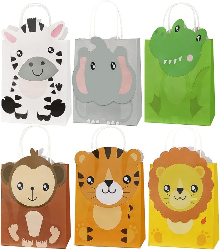 Photo 1 of 18 PCS Safari Party Favor Bags - Jungle Party Candy Bags - Jungle Goodie Gift Treat Bags Safari Themed Birthday Party Supplies
