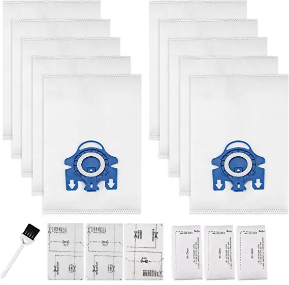 Photo 1 of 10 Packs 3D Airclean Bags Replacement for Miele GN Vacuum Cleaner Bags for Miele Classic C1 Complete C1 Complete C2 Complete C3 S227 S240 S270 S400 S2 S5 S8 Series with 3 Motor Protection Filters, 3 AirClean Filters
