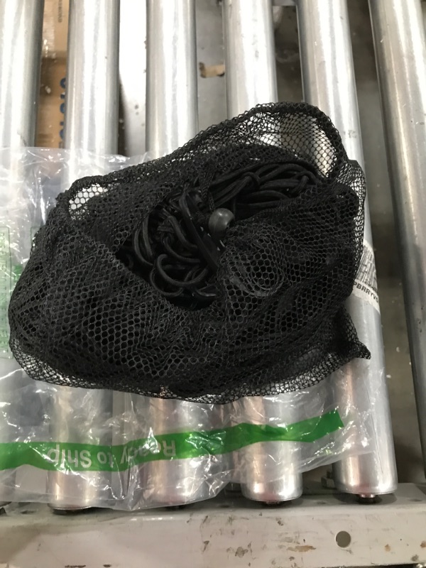 Photo 2 of 6' x 5' Heavy Duty Bungee Cargo Net Stretches to 12' x 10' -Latex Truck Bed Mesh with 12Pcs Free Adjustable Hooks for The Secure Carrying on Roof Luggage Rack