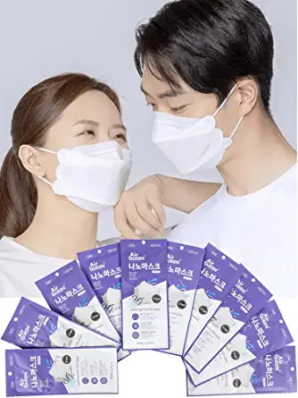 Photo 1 of 10 Pack Air Queen White KF94 Face Masks(Nano Fiber Filter,Block 0.1um Particles) Individually Wrapped w. MFG Printed,Made in Korea,Bonus 1 PCS COPPWARE KF94 for P/B/V Protection,Promo by Petseeker
