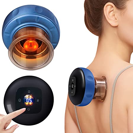 Photo 1 of 12 Gears Air Breathing Cupping Massage Cupping Therapy Massager with Red Light Therapy (Bliue)
