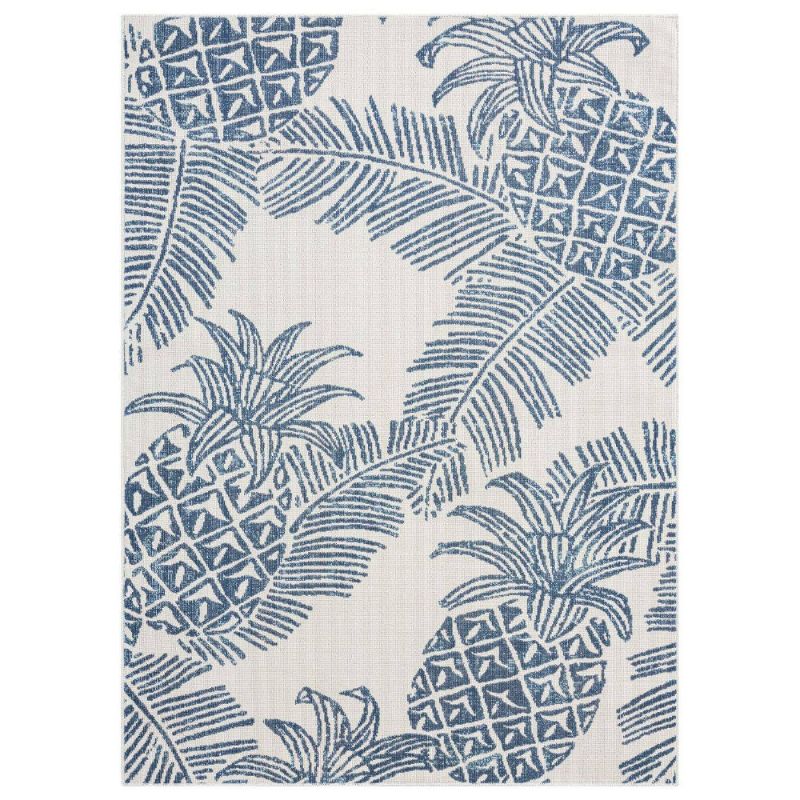 Photo 1 of 7'10 X 10'2 Malibu Pineapple Indoor/Outdoor Rug Ivory/Navy - Tommy Bahama
