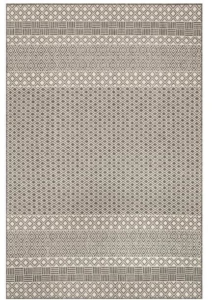 Photo 1 of Adelpha Coastal Striped Lattice Light Grey 5 ft. x 8 ft. Indoor/Outdoor Area Rug
