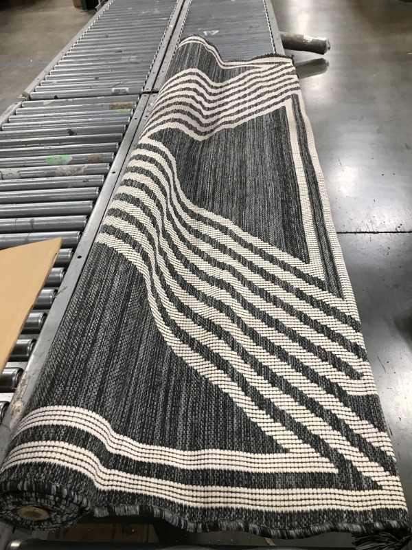 Photo 2 of 7' X 10' Tasseled Outdoor Rug Charcoal - Project 62
