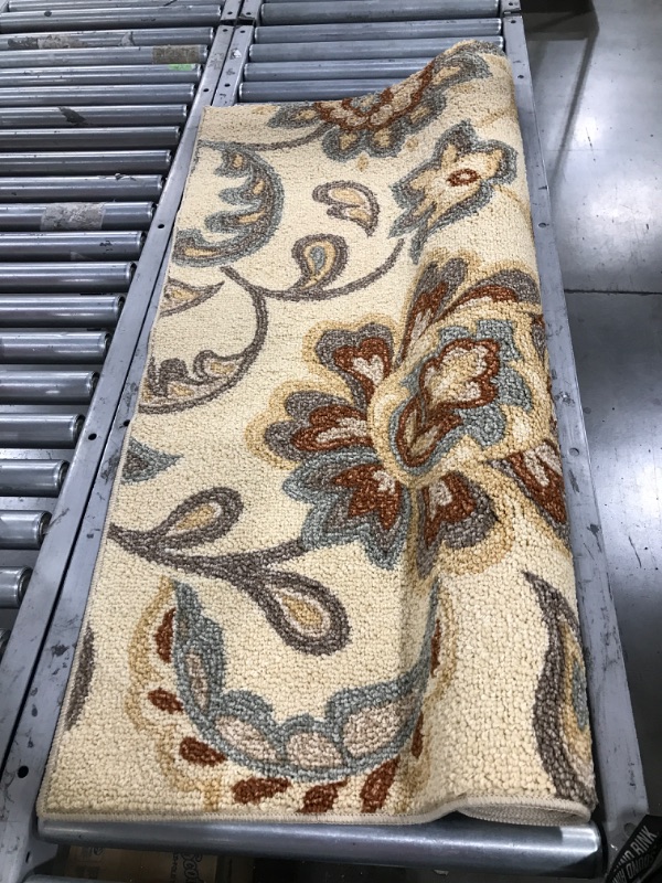 Photo 1 of 4'x5'6" Paisley Floral Area Rug Tan - Maples
