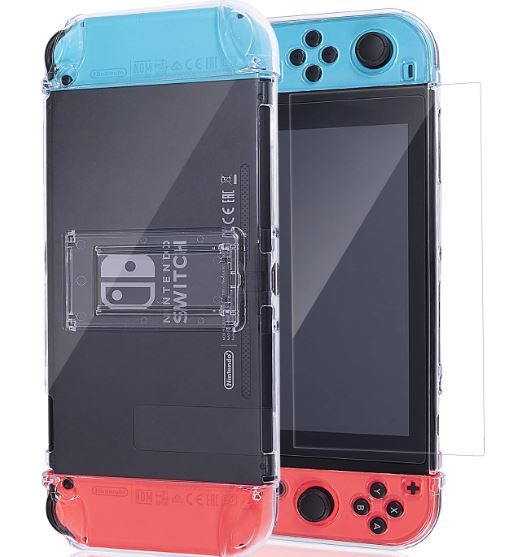 Photo 1 of Blade Throne Nintendo Switch Oled Model Clear Hard Shell Case with Adjustable bracket,NS Accessories Protective Hard Carrying Clear Cover Case for NS Oled Model Console and Joy Con Controller