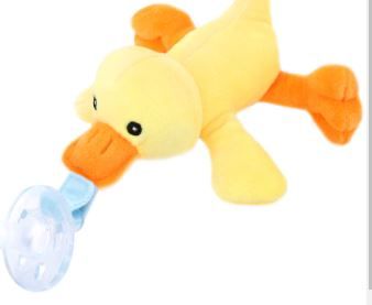 Photo 1 of Duck Stuffed Animal Pacifier Holder,Latex-Free Soother with Stuffed Toy, Calming and Easy to Clean Baby Stuff, Newborn Pacifier- BabyLuv