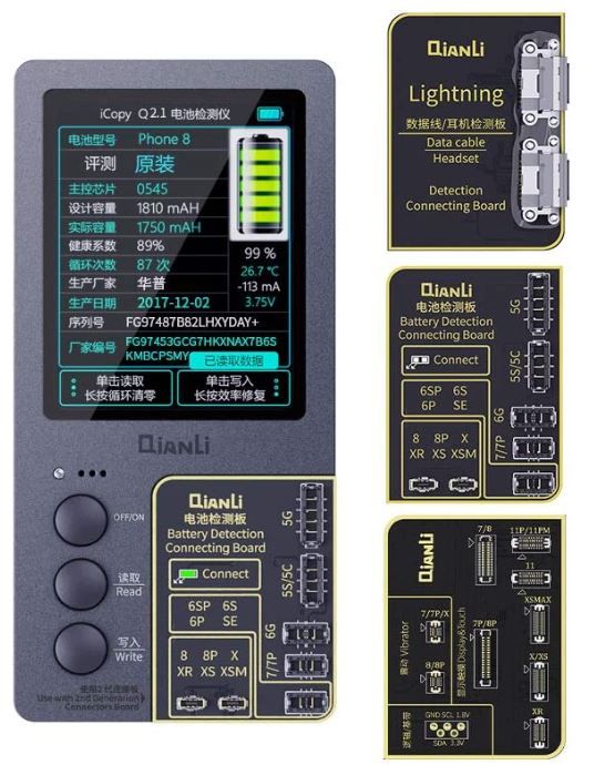 Photo 1 of Qianli 3 in 1 iCopy Plus 2.1 for iPhone 7/8/8P/X/XR/XS/XSMAX/11 Pro Max LCD/Vibrator Transfer EEPROM Programmer & Battery/Lighting Board