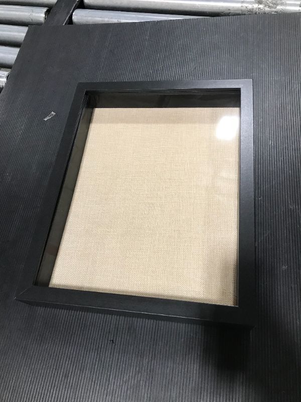 Photo 2 of Americanflat 11x14 Shadow Box Frame in Black with Soft Linen Back - Composite Wood with Polished Glass for Wall and Tabletop