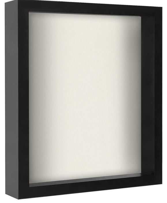 Photo 1 of Americanflat 11x14 Shadow Box Frame in Black with Soft Linen Back - Composite Wood with Polished Glass for Wall and Tabletop