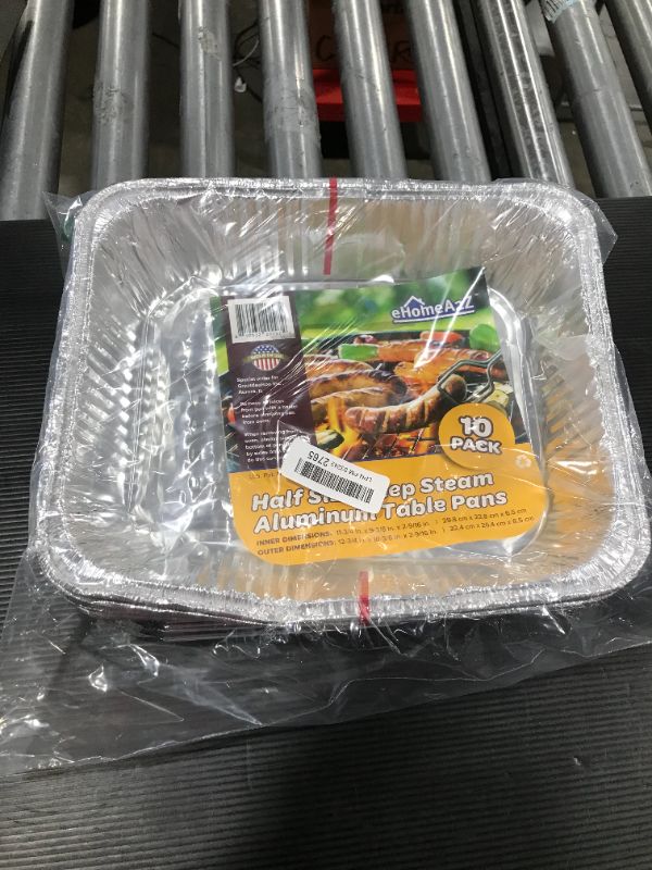 Photo 1 of eHomeA2Z Aluminum Foil Pans With Lids Half Size 10 Lids and 10 Pans 9" x 13" Prepping