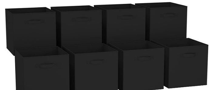 Photo 1 of 13x13 Large Storage Cubes (Set of 8). Fabric Storage Bins with Dual Handles Cube Storage Bins for Home and Office Foldable Cube Baskets For Shelf Closet Organizers and Storage Box (Beige)