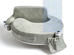 Photo 1 of My Brest Friend Super Deluxe Nursing Pillow for Breastfeeding and Bottlefeeding with Lumbar Support, Convenient Pocket and Removable Slipcover, Platinum