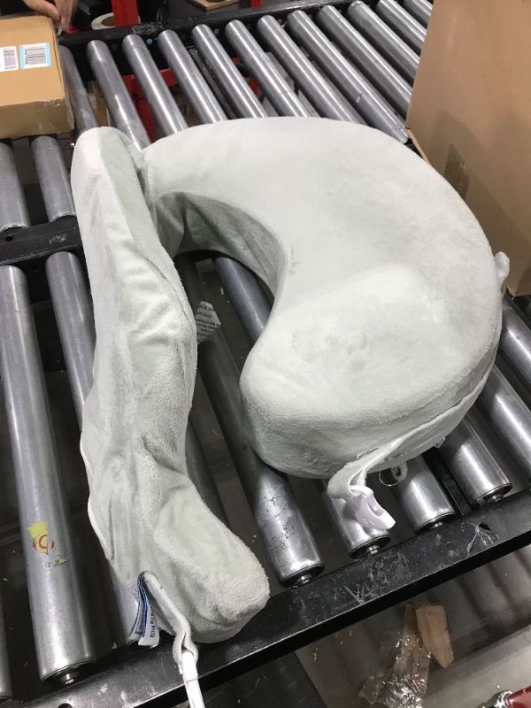Photo 1 of My Brest Friend Super Deluxe Nursing Pillow for Breastfeeding and Bottlefeeding with Lumbar Support, Convenient Pocket and Removable Slipcover, Platinum