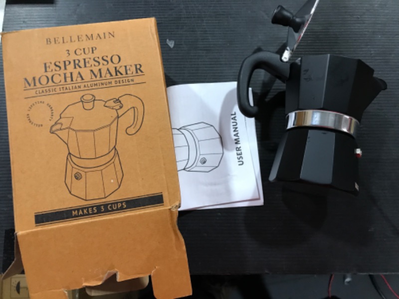 Photo 2 of Bellemain Stovetop Espresso Maker Moka Pot (Black