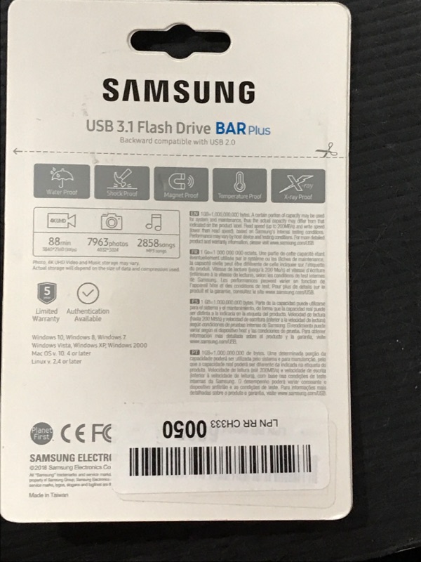 Photo 3 of Samsung 32GB USB 3.1 Gen 1 BAR Plus Flash Drive (Silver)