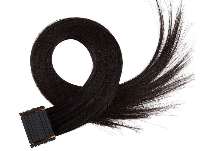 Photo 1 of 6D Hair Extensions 100% Real Human Hair  No-Trace Hair Extension (18 inch #1B)
