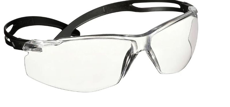 Photo 1 of 3M Safety Glasses, SecureFit 500 Series, 20 Pack, Impact Rated ANSI Z87, Adjustable Ratchet Temples, Sporty Protective Eyewear, Anti-Scratch Clear Lens, Black Frame
